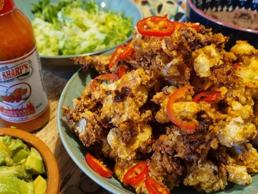 How to make popcorn cauliflower tacos